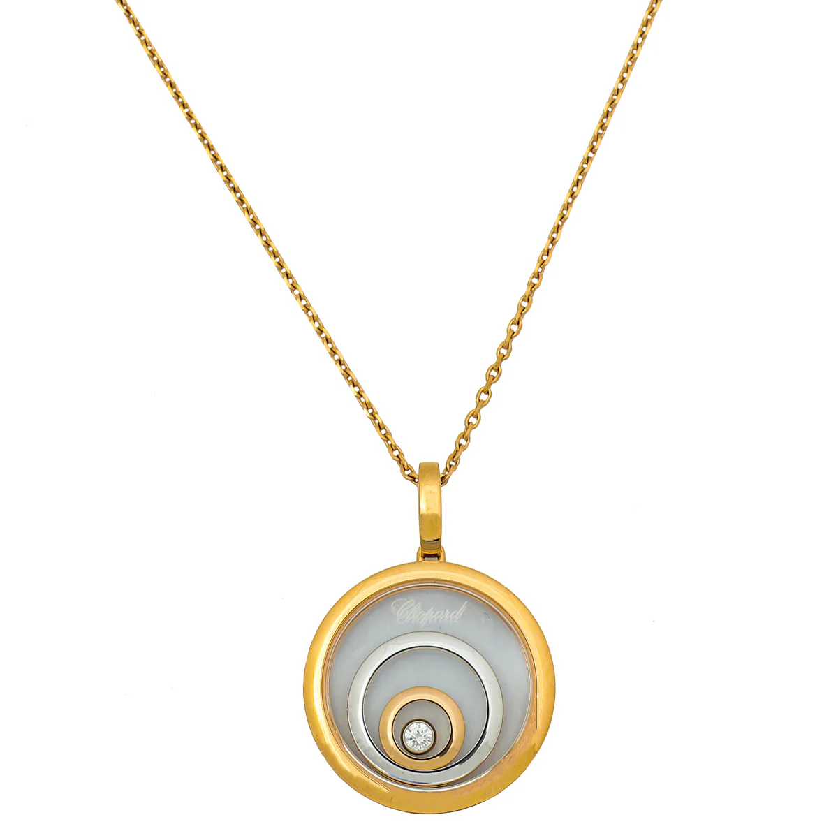 Chopard 18K Rose Gold Diamond Happy Spirit Pendant Necklace