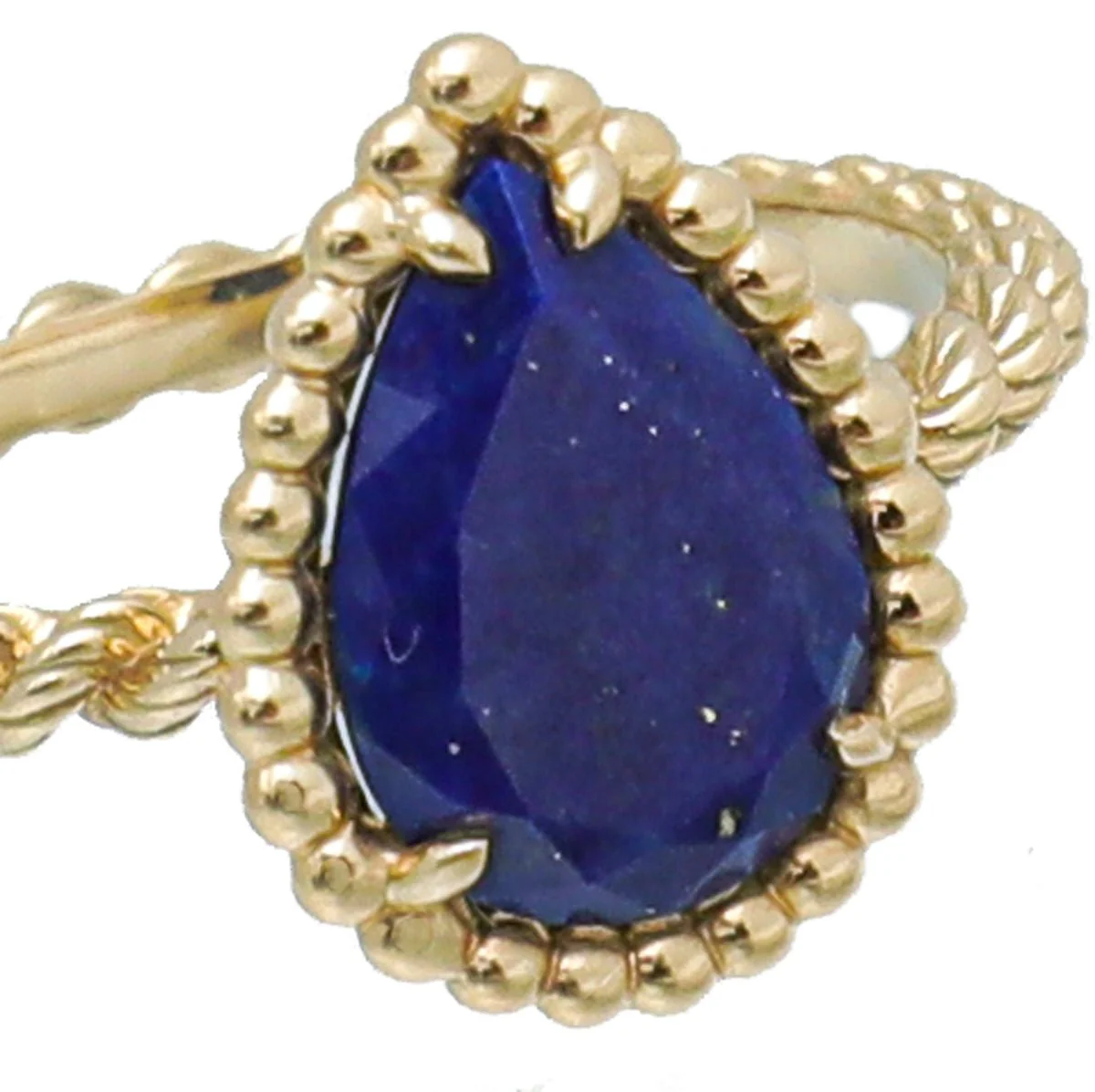 Boucheron 18K Yellow Gold Boheme Lapis Lazuli Serpent Small Ring 50