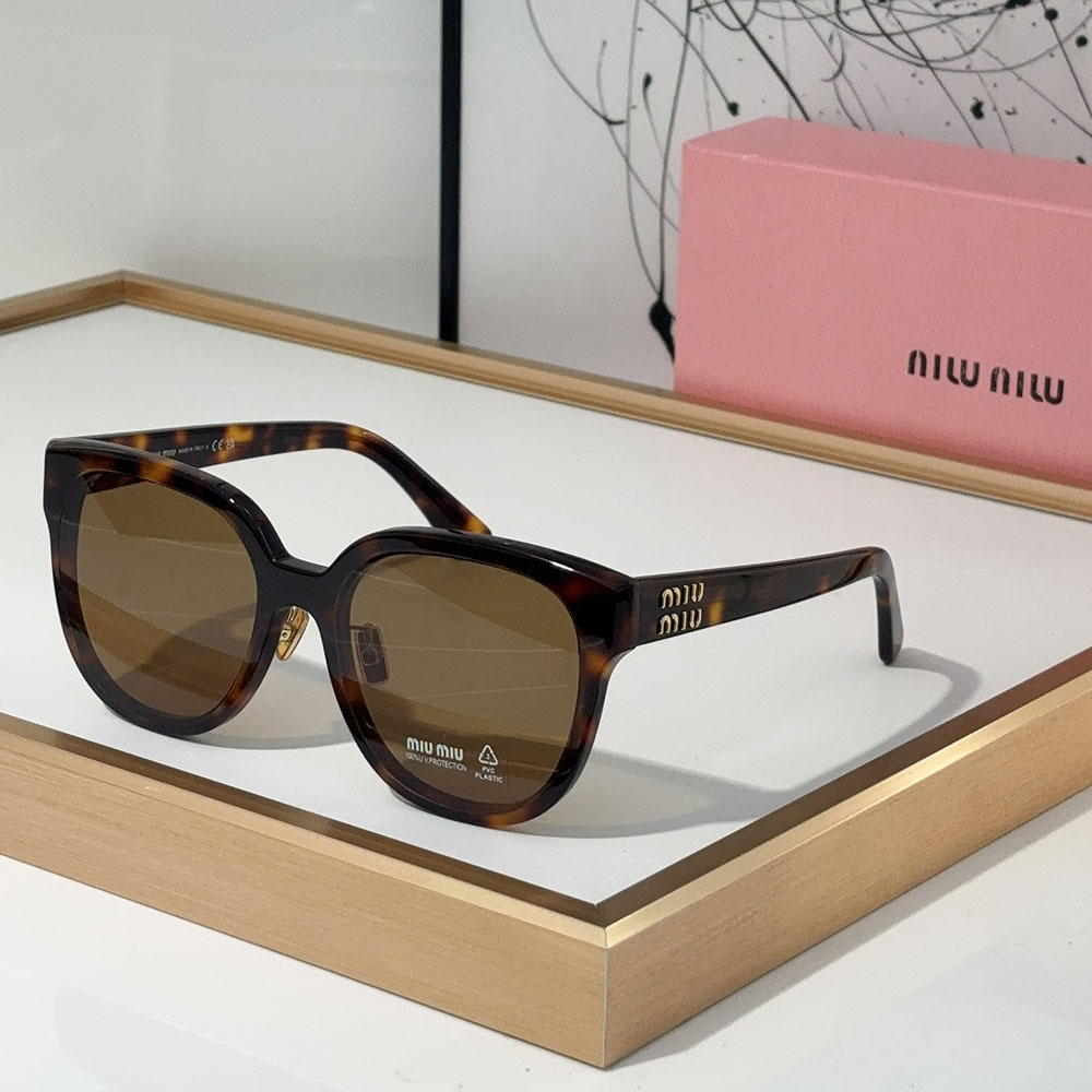 Miumiu  Mirror leg logo irregular shaped Sunglasses Top quality （Replica）