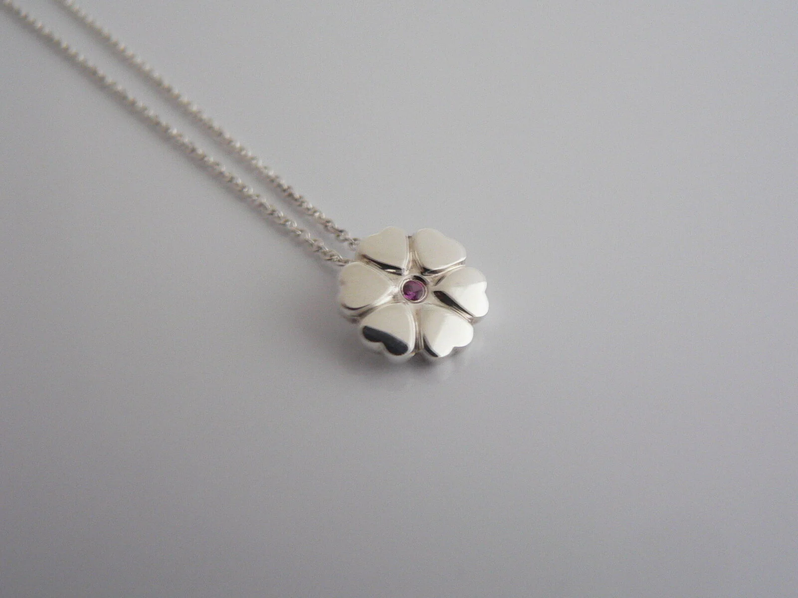 Tiffany & Co Crown of Hearts Pink Sapphire Necklace Pendant Silver Love Gift