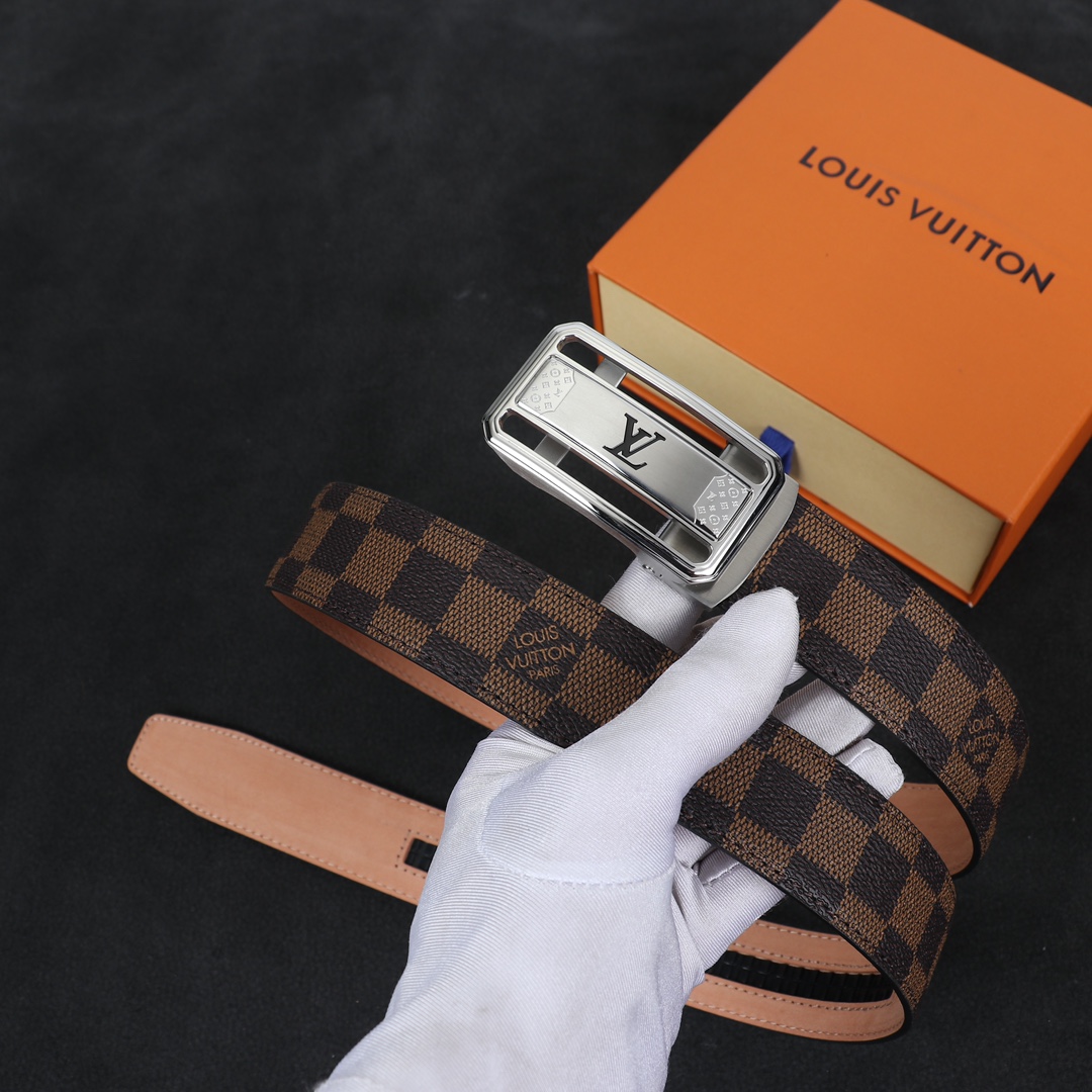 Louis Vuitton LV Leather Belts 1:1 Mirror Version