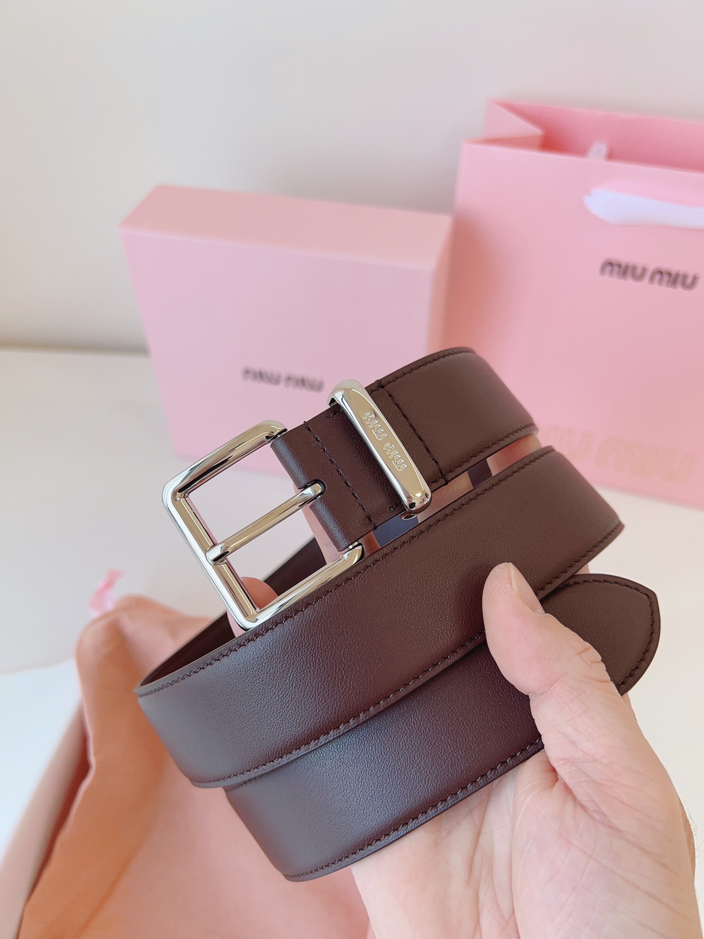 MiuMiu Leather Belts 1:1 Mirror Version