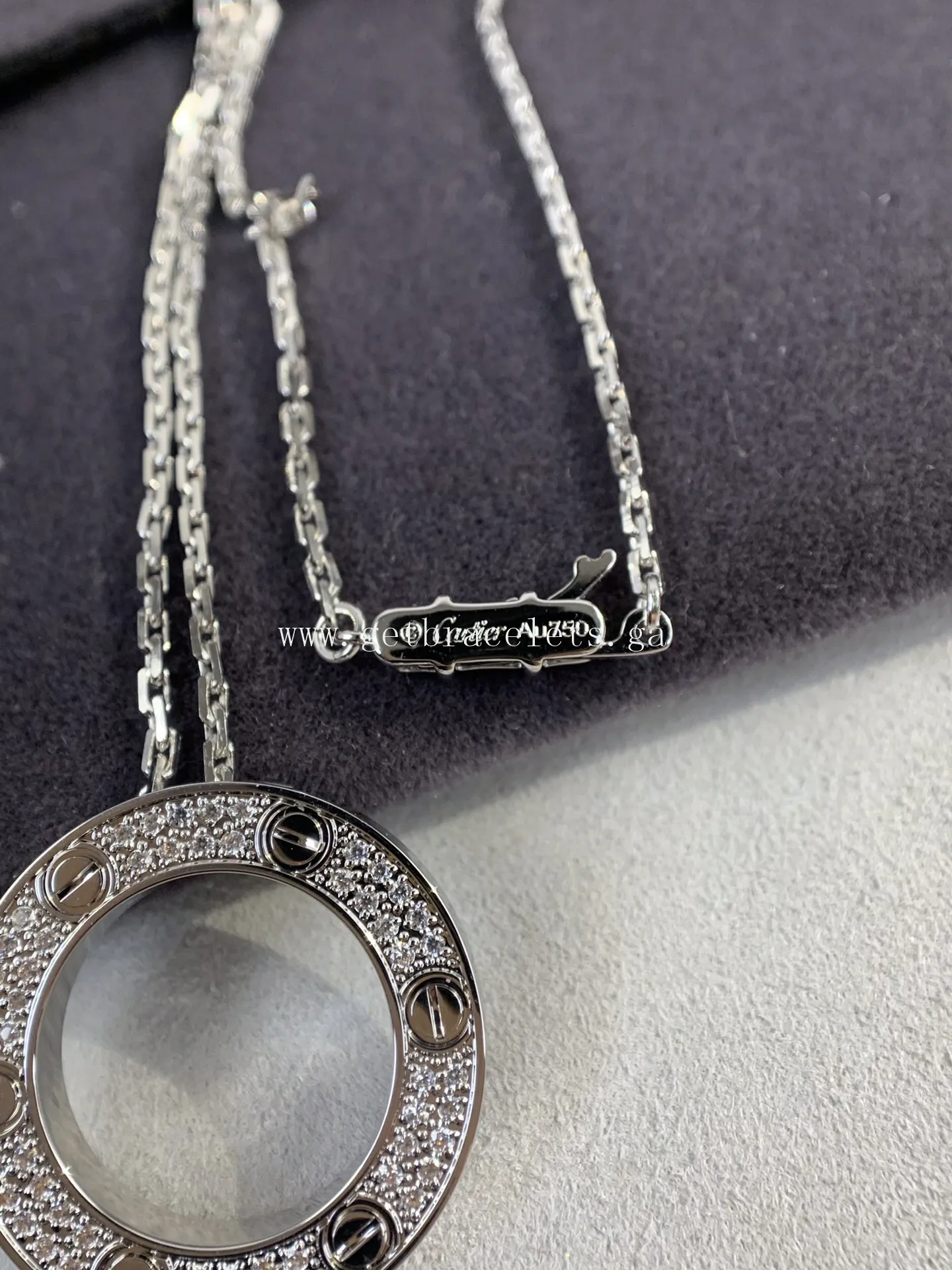 Cartier Love Necklace White Gold With Pave Diamonds