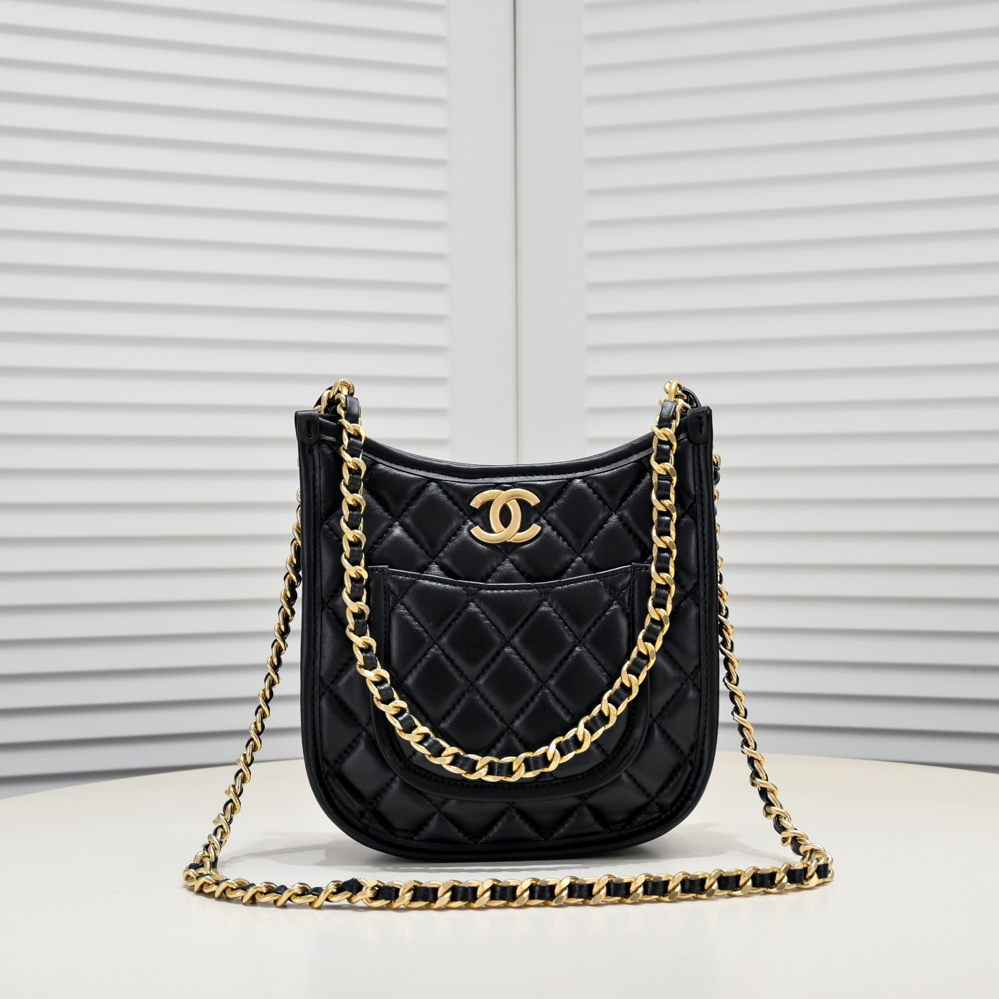 Chanel 24s Hobo Underarm Shoulder Bag Handbag