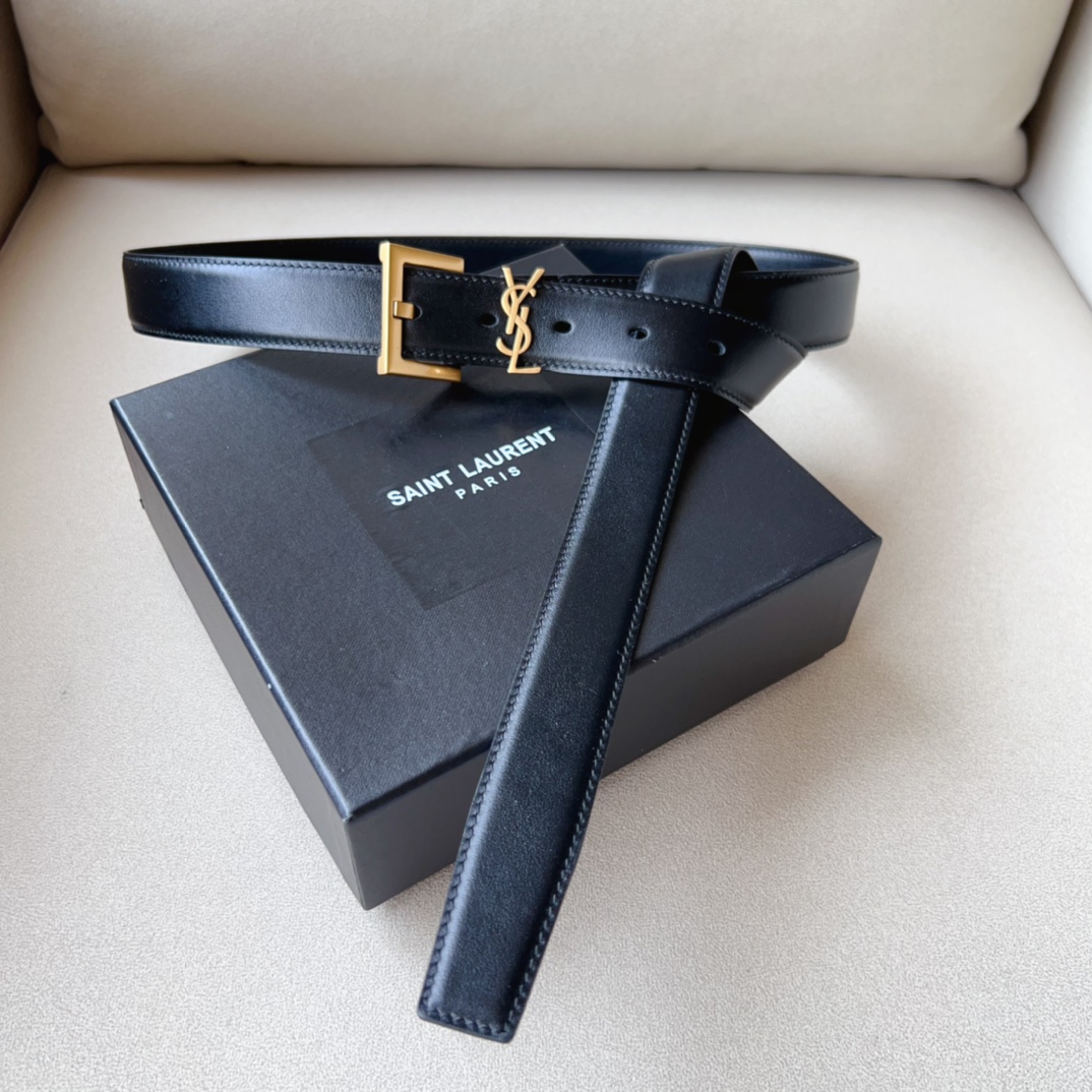 YSL Saint Laurent Leather Belts 1:1 Mirror Version