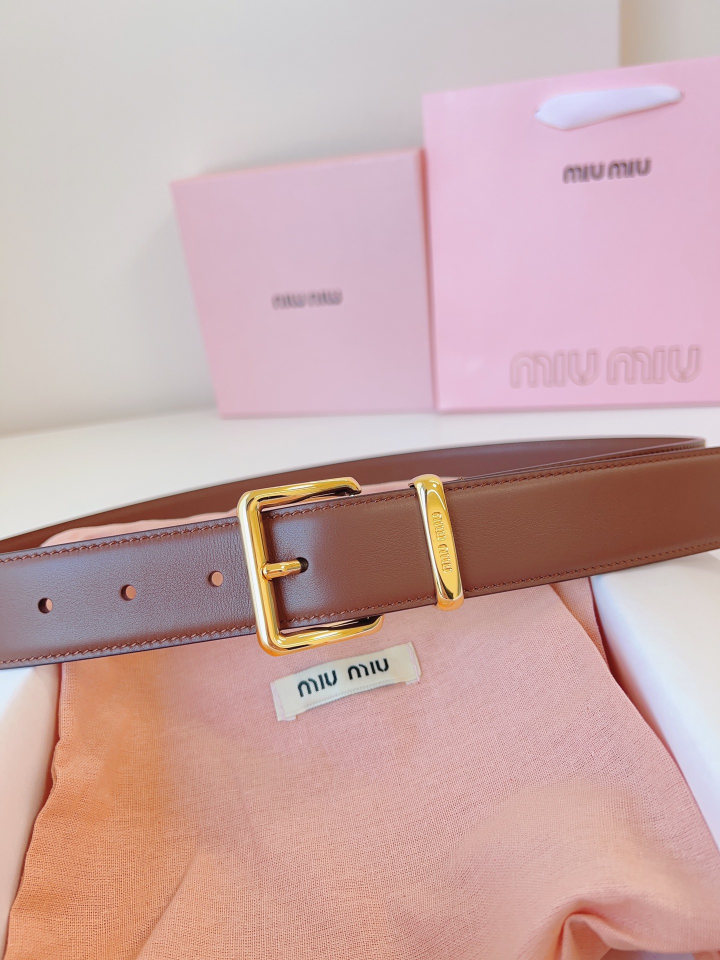 MiuMiu Leather Belts 1:1 Mirror Version