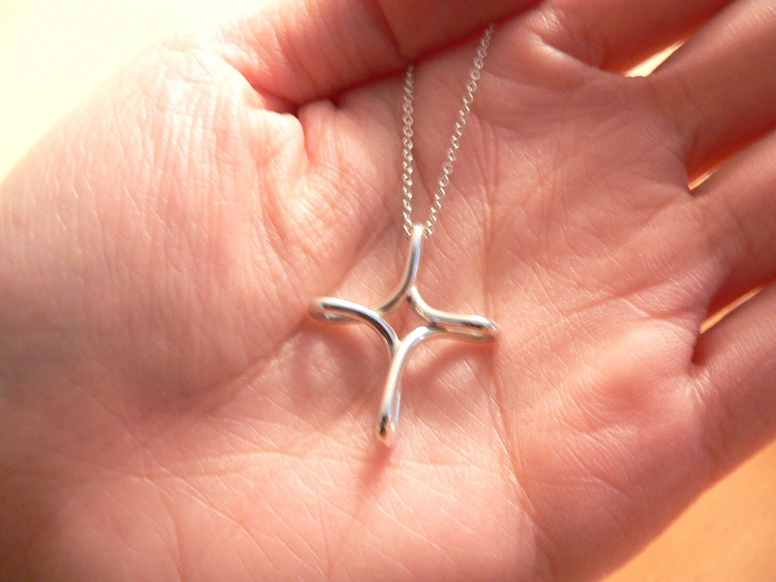 Tiffany & Co Peretti Infinity Cross Necklace Pendant Charm Chain Silver Gift