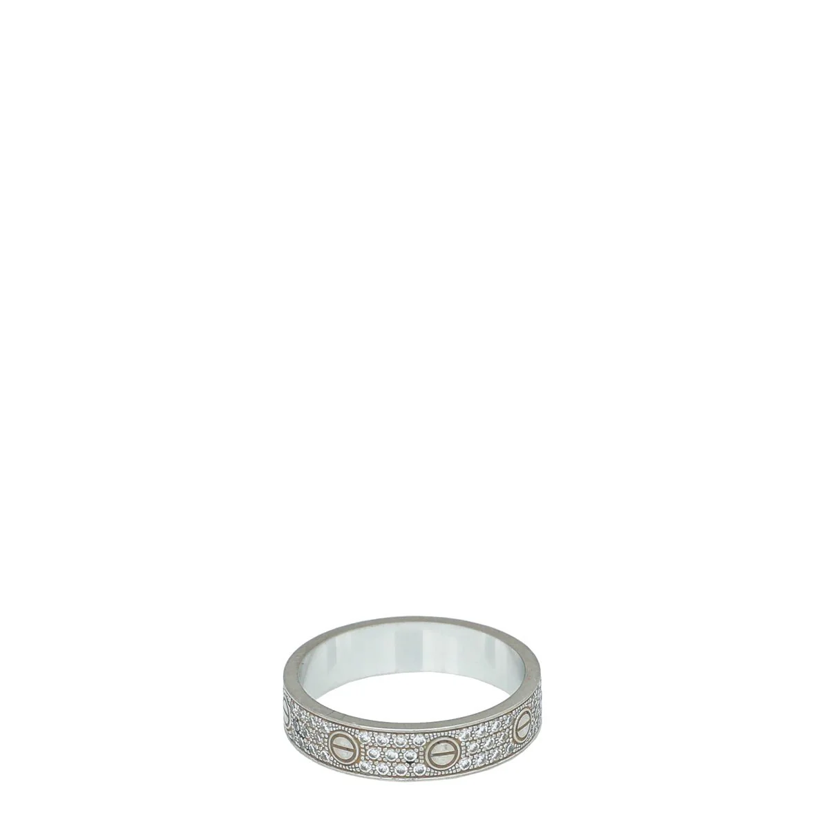 Cartier 18K White Gold Diamond - Paved Love Ring 59