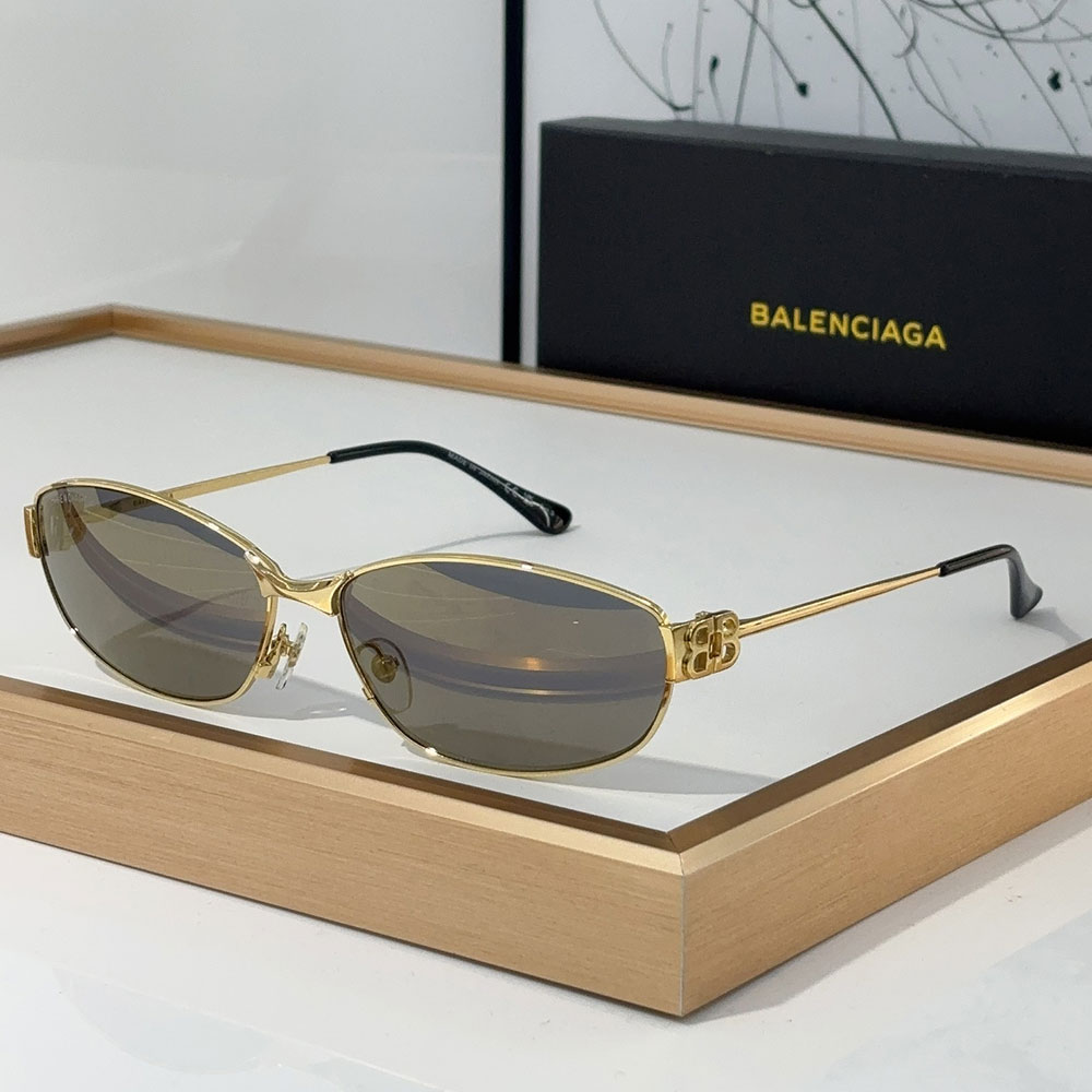 Balenciaga  Metal Mirror leg hollowed Out B Letter Logo   sunglasses Top quality （Replica）