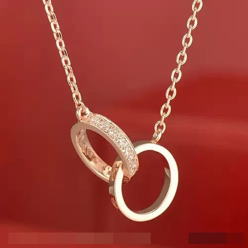 Cartier Love Necklace Pink Gold Rings With Diamonds