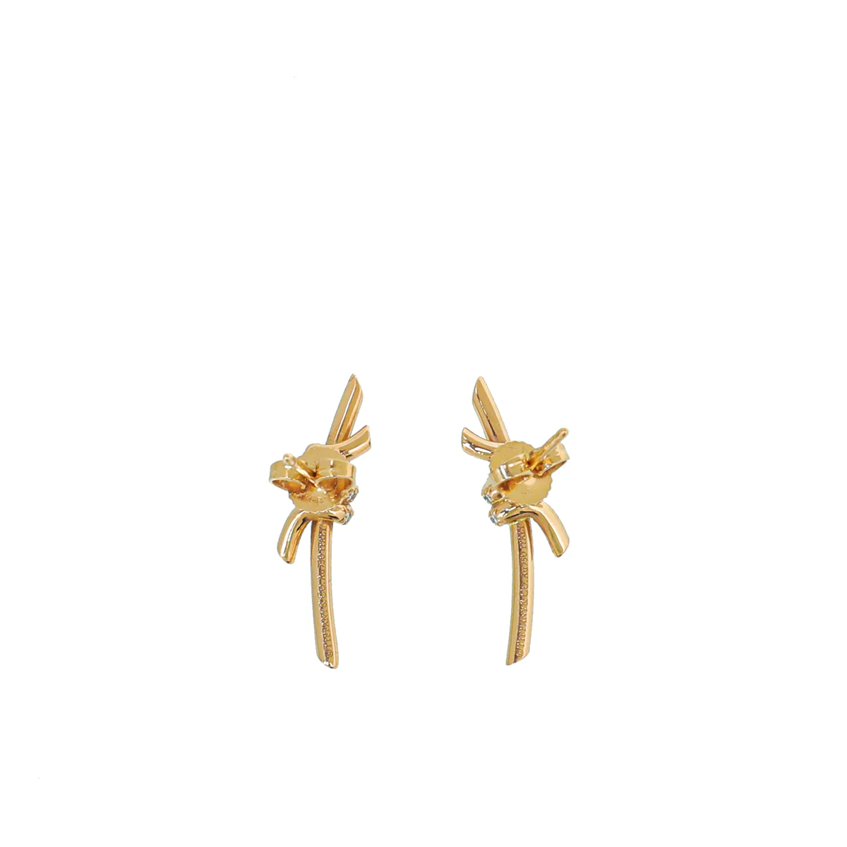 Tiffany & Co 18K Rose Gold Diamond Knot Earrings
