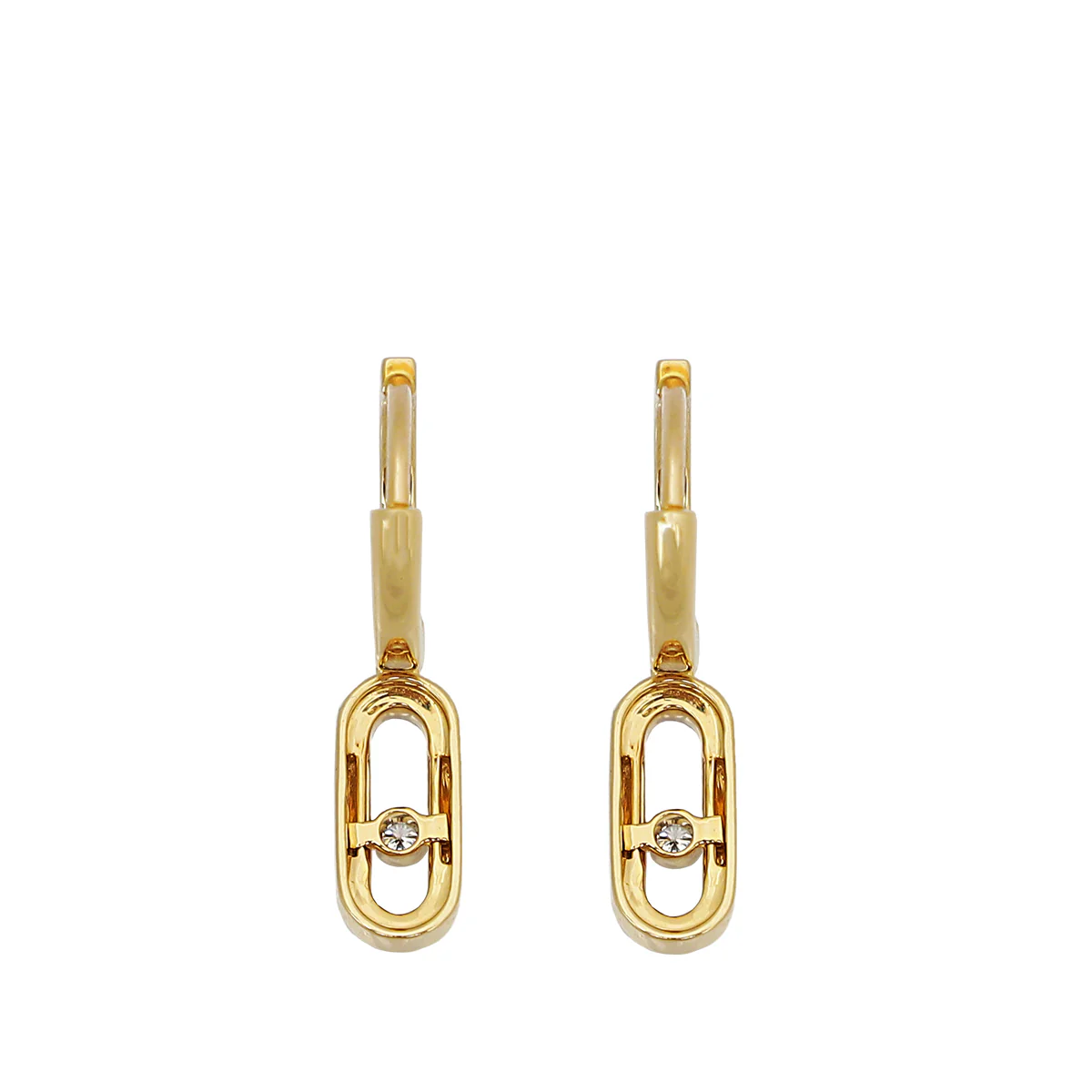 Messika 18K Yellow Gold Diamond Creoles Move Uno Earrings
