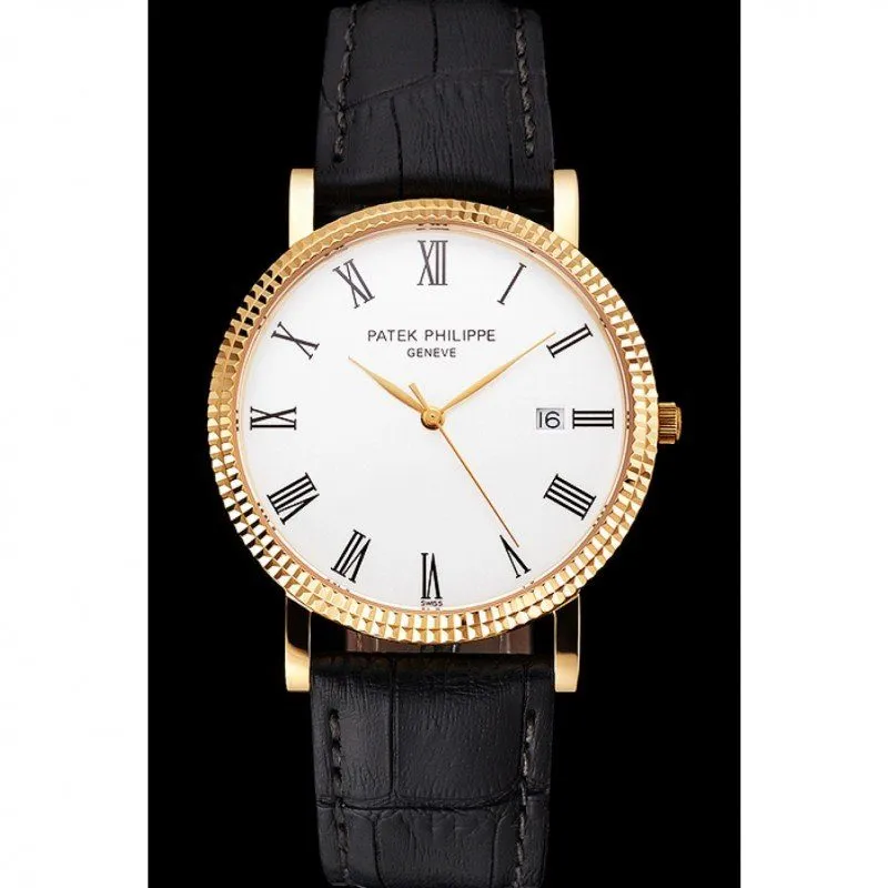 Calatrava Dial White 40 mm, Yellow Gold Plated