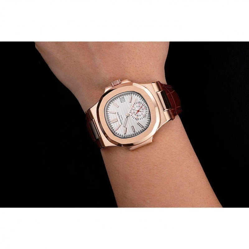 Nautilus 5980R-015 Dial White 40 mm, Rose Gold