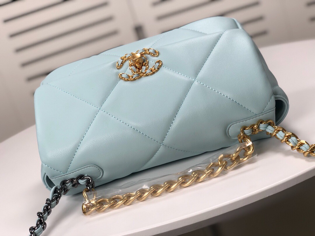 Chanel Lambskin Quilted Small 19 Flap Shoulder Bag Handbag