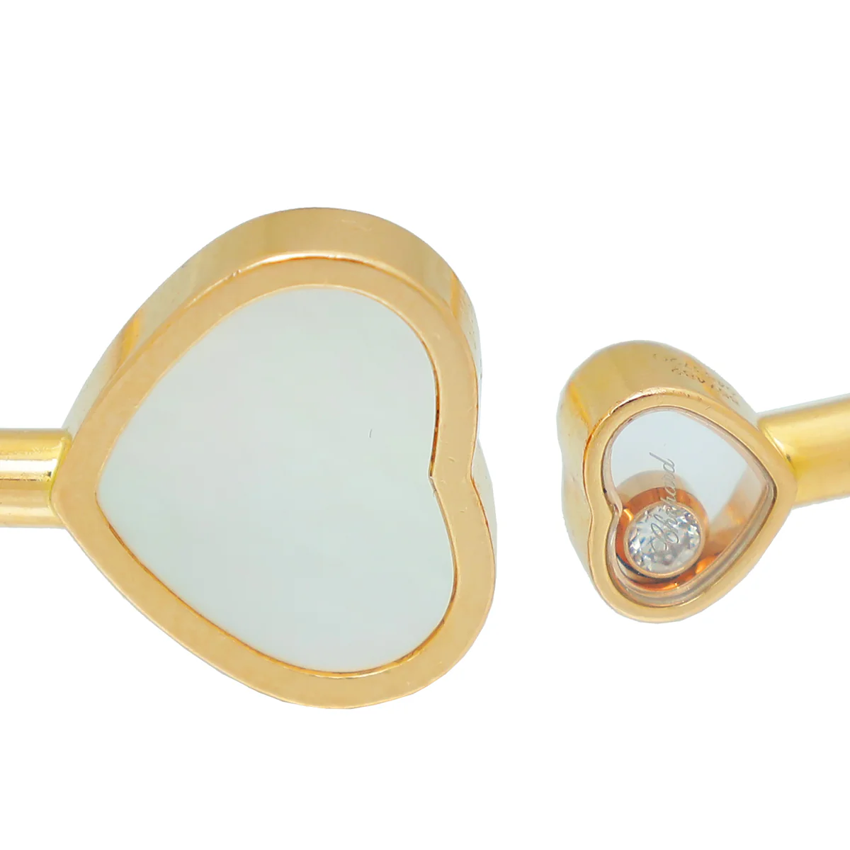 Chopard 18K Rose Gold MOP Diamond Happy Heart Bracelet