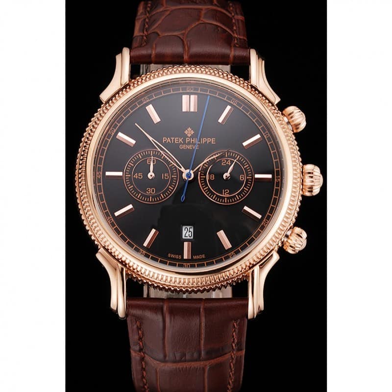 Chronograph Dial Black 40 mm, Rose Gold Plated