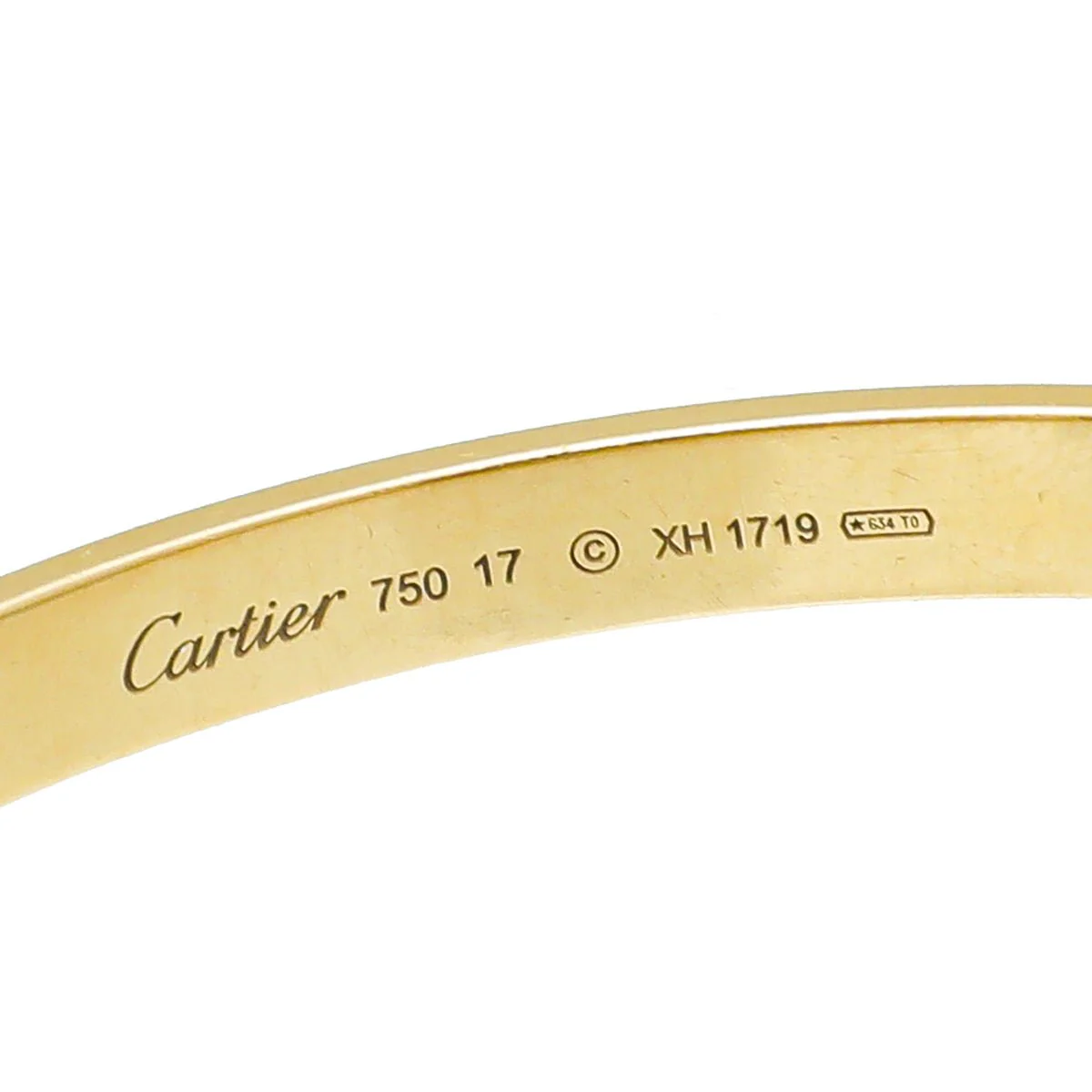 Cartier 18K Yellow Gold Love Classic Bracelet 17