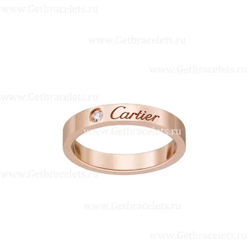 Replica Cartier C de Cartier Wedding Band With Diamond Pink Gold B4097200