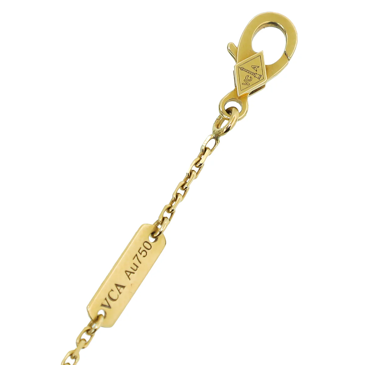 Van Cleef & Arpels 18K Yellow Gold MOP Lucky Alhambra Butterfly Pendant Necklace