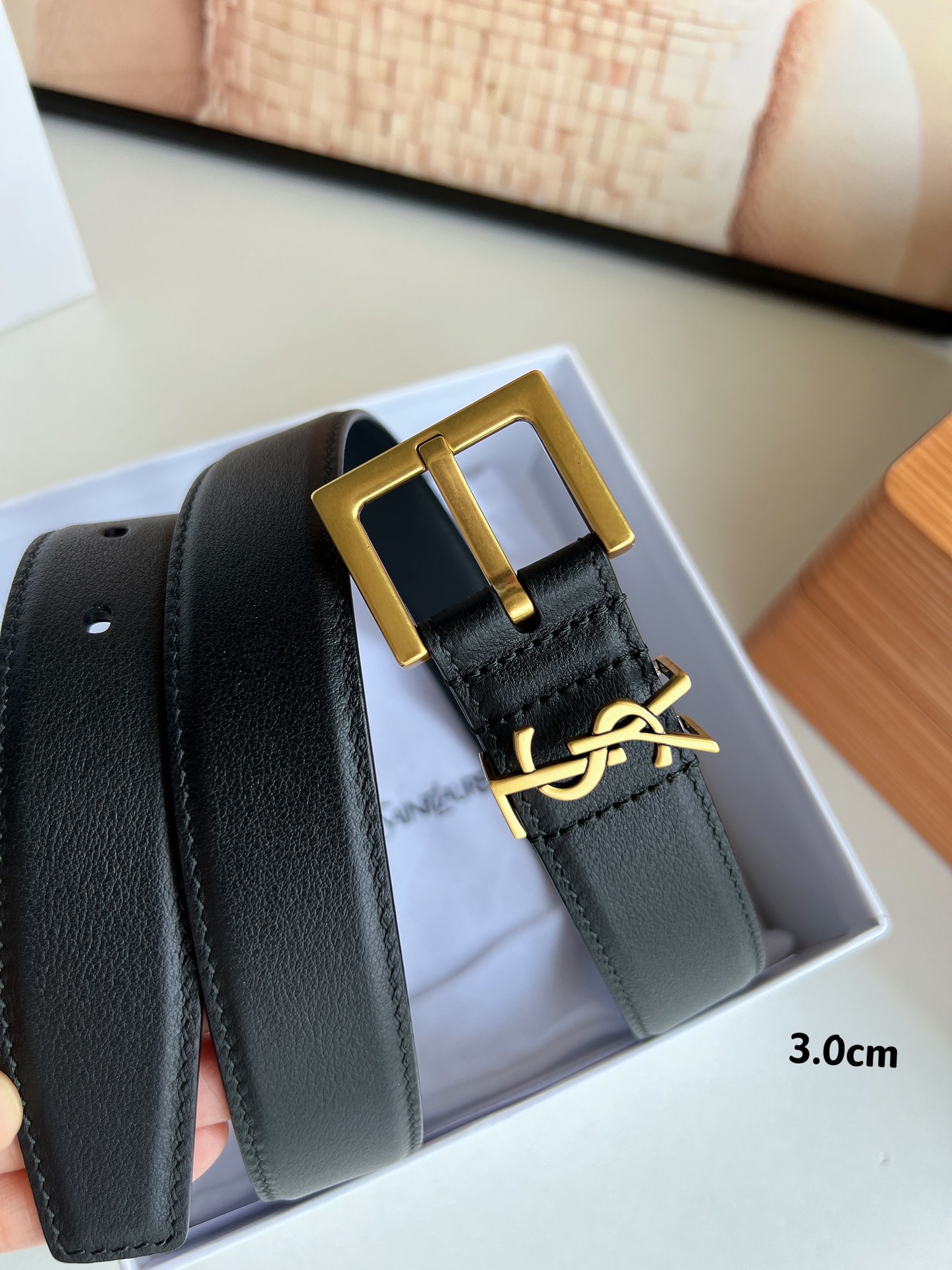 YSL Saint Laurent Leather Belts 1:1 Mirror Version