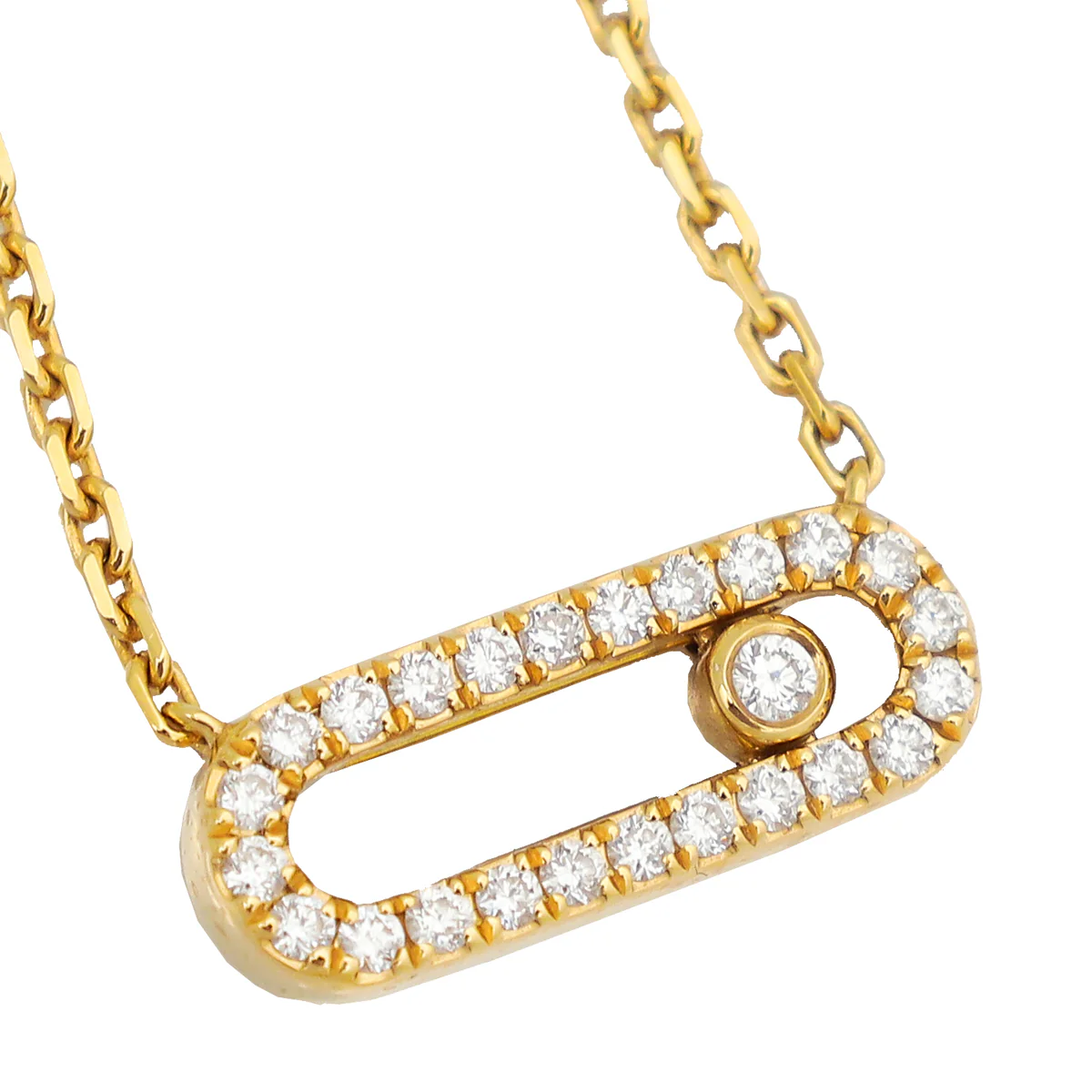 Messika 18K Yellow Gold Diamond Move Uno 2 Row Necklace
