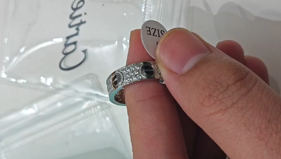 Cartier LOVE RING Dupe, Diamante, Two widths available