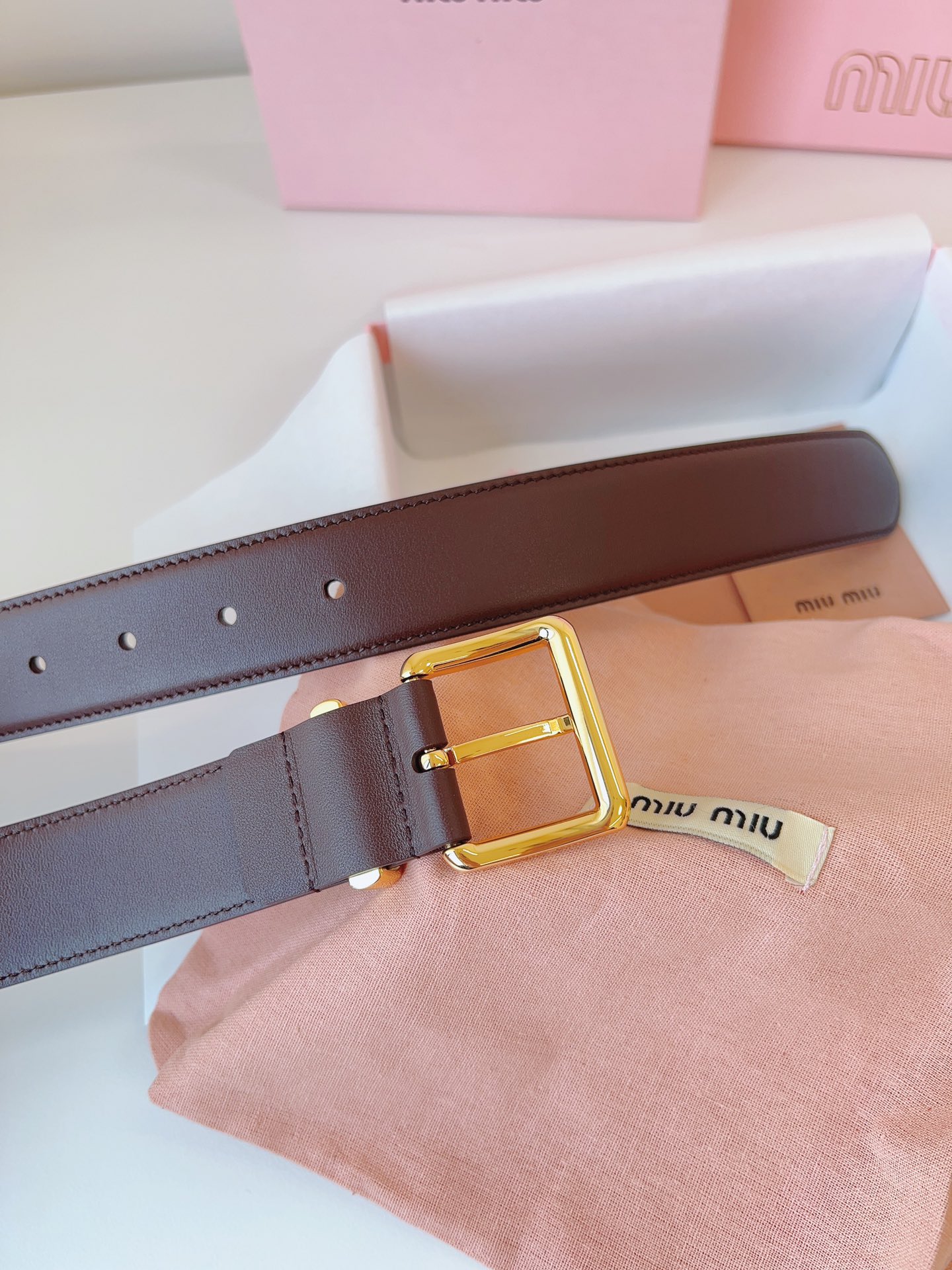 MiuMiu Leather Belts 1:1 Mirror Version