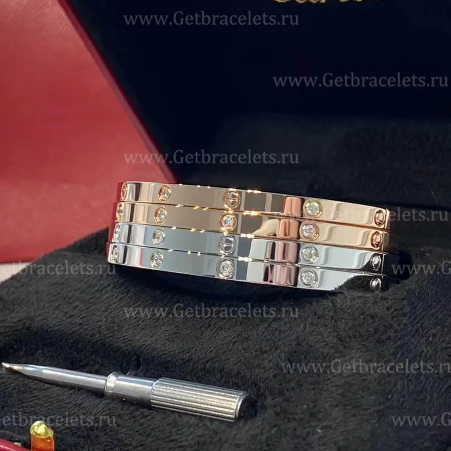 Copy Cartier Love Bracelet SM with 10 Diamonds Pink Gold B6047917