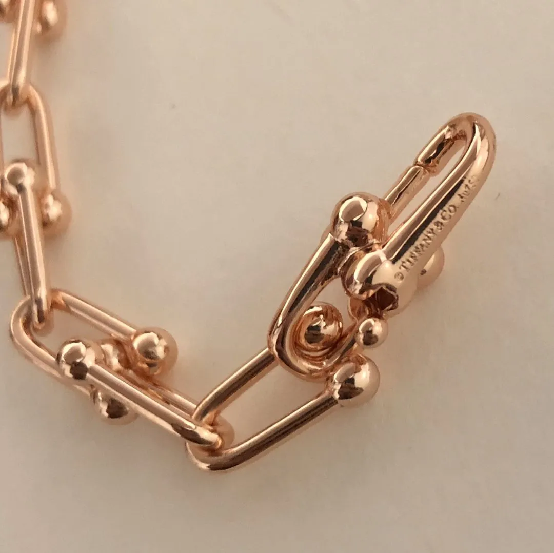 2021 Tiffany Harddwear18k Rose Gold Link Bracelet Women Jewelry Gift
