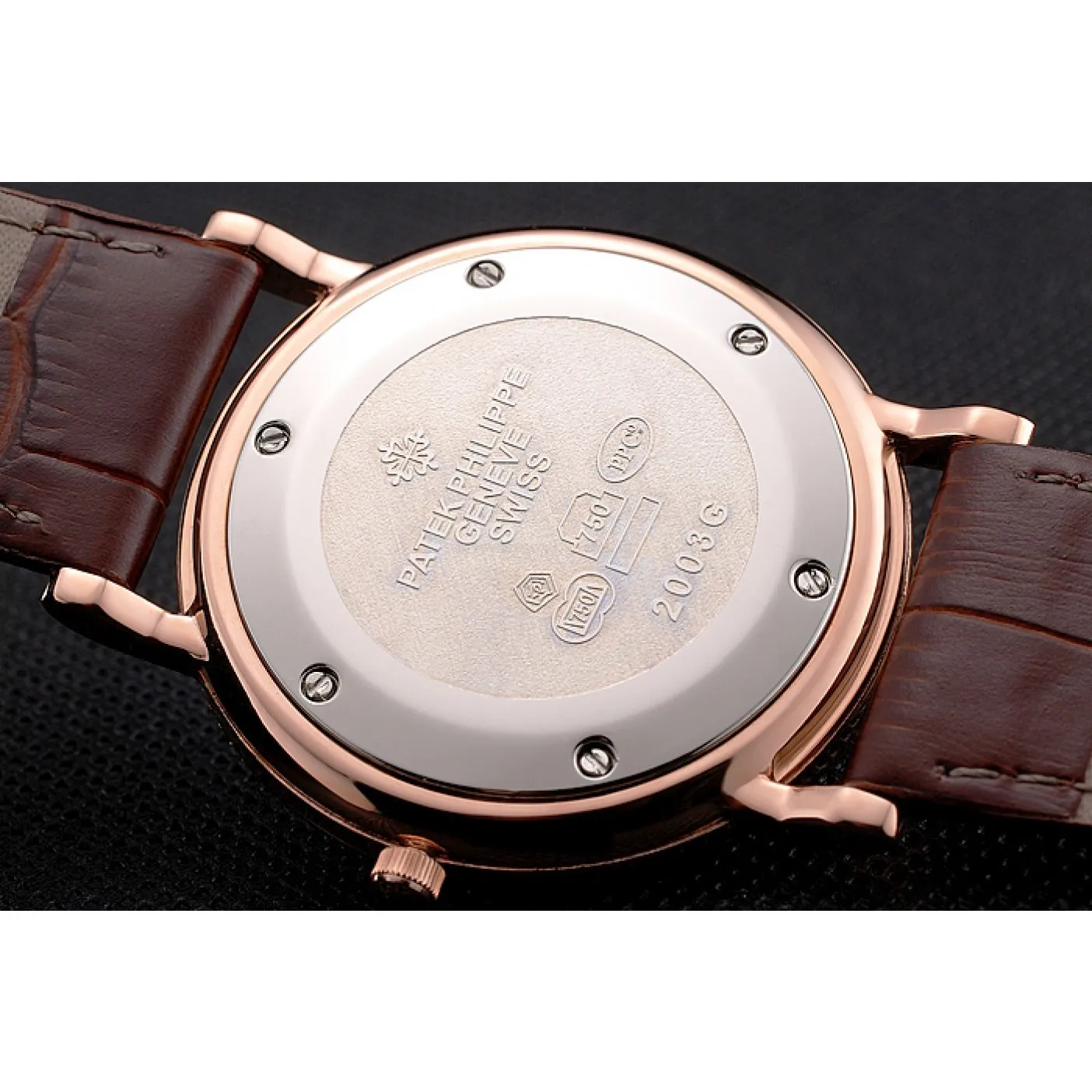 Calatrava Black Dial Roman 40 mm, Rose Gold Plated
