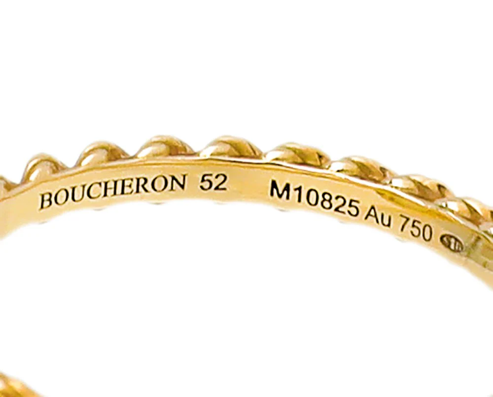 Boucheron 18K Yellow Gold Serpent Boheme MOP Small Model Ring 52