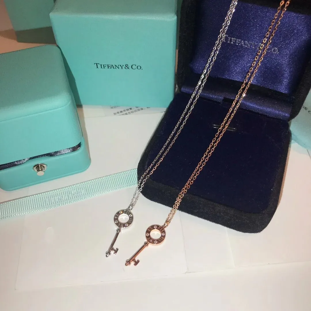 2021 Tiffany Keys Atlas Rose Gold Pierced Key Pendant Necklace For Toned UK Price