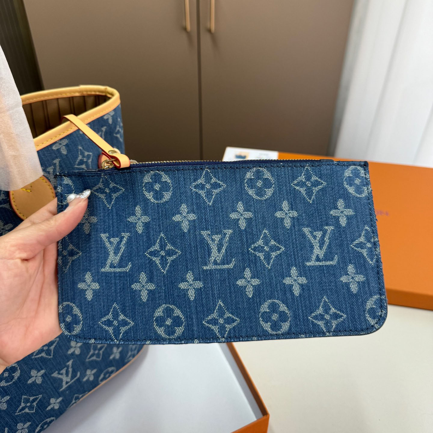 Louis Vuitton LV Denim Neverfull Shoulder Bag Handbag (Replica)