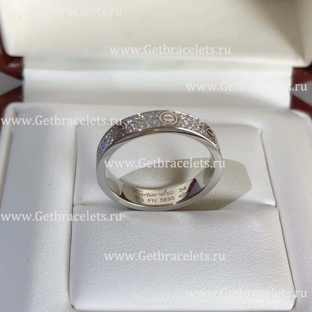 Replica Cartier Love Wedding Band With Diamond-Paved White Gold B4083400