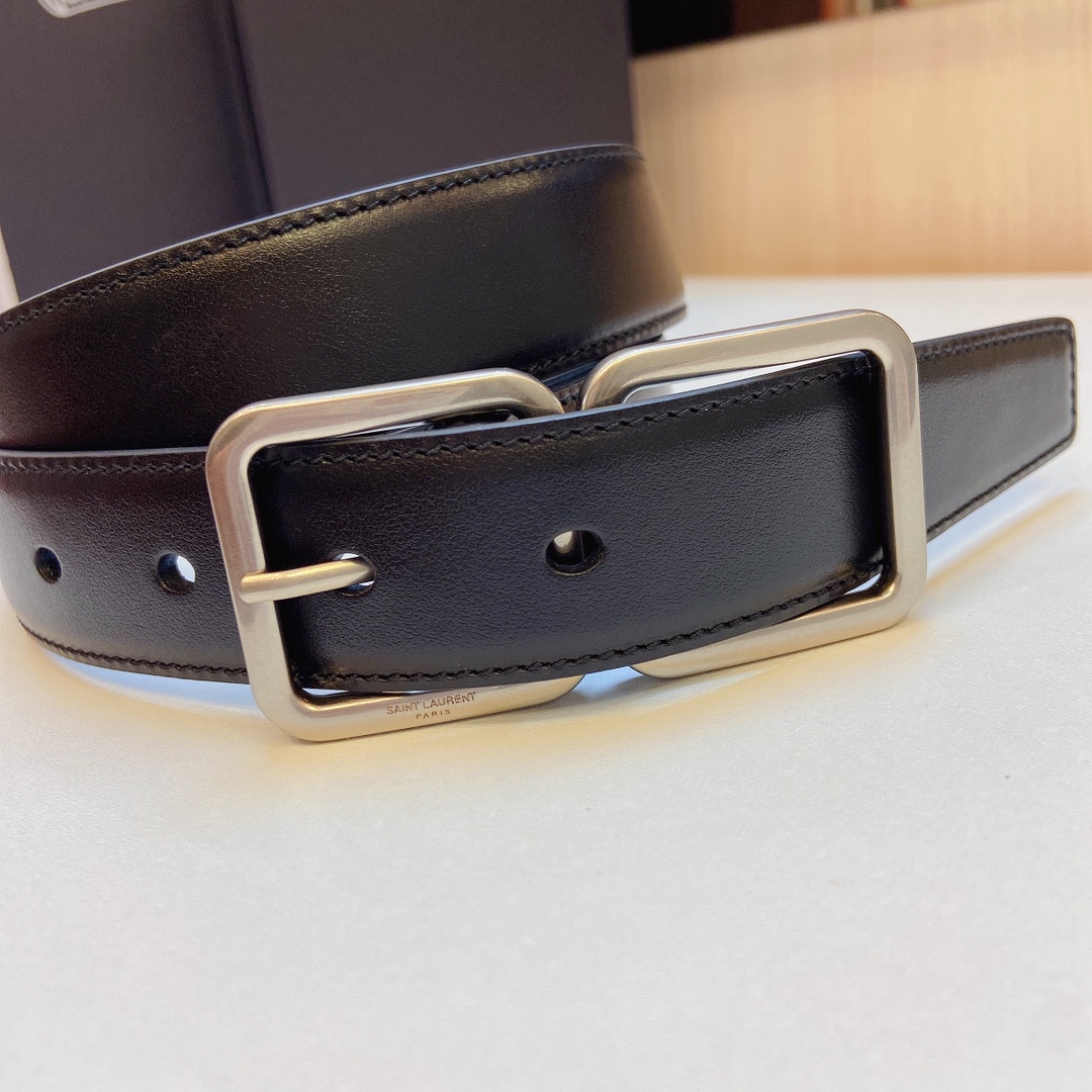YSL Saint Laurent Leather Belts 1:1 Mirror Version
