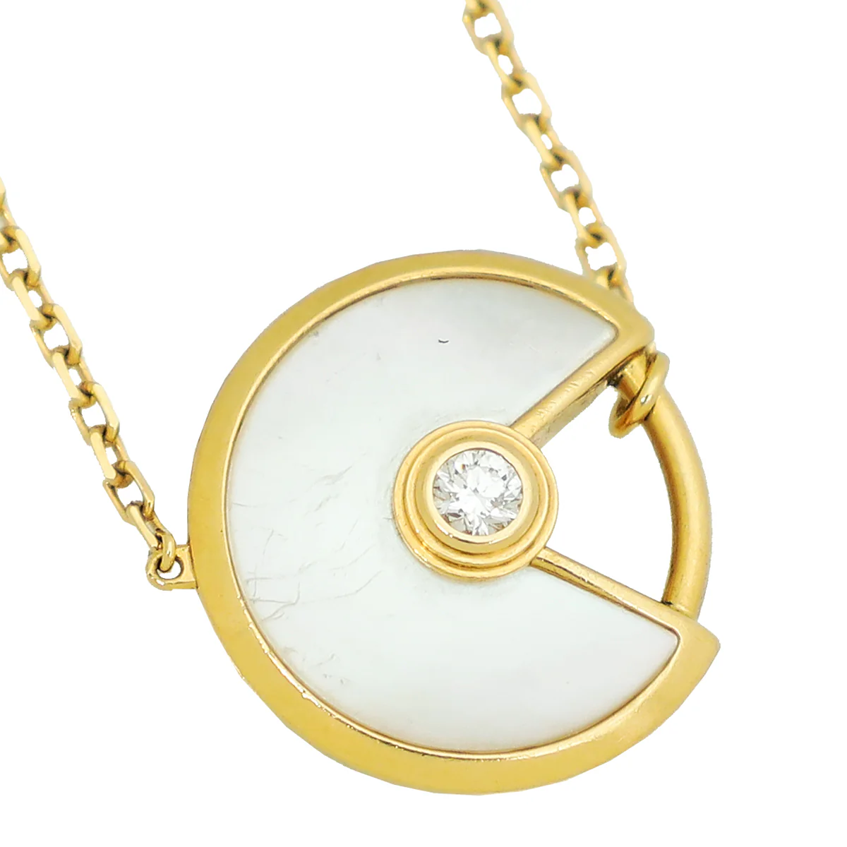 Cartier 18K Yellow Gold Diamond MOP Diamond Amulette XS Bracelet