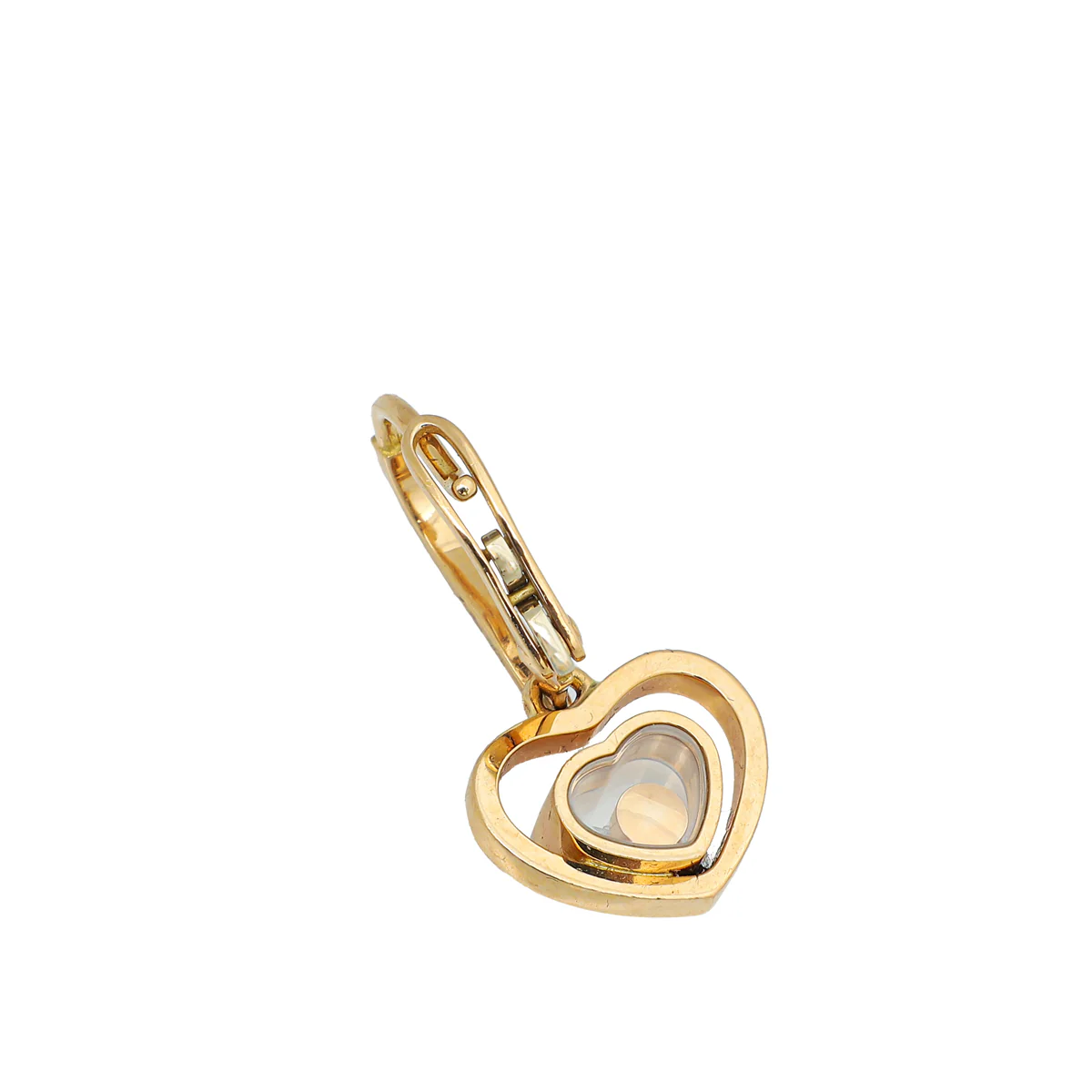 Chopard 18K Pink Gold Diamond Happy Hearts Earrings