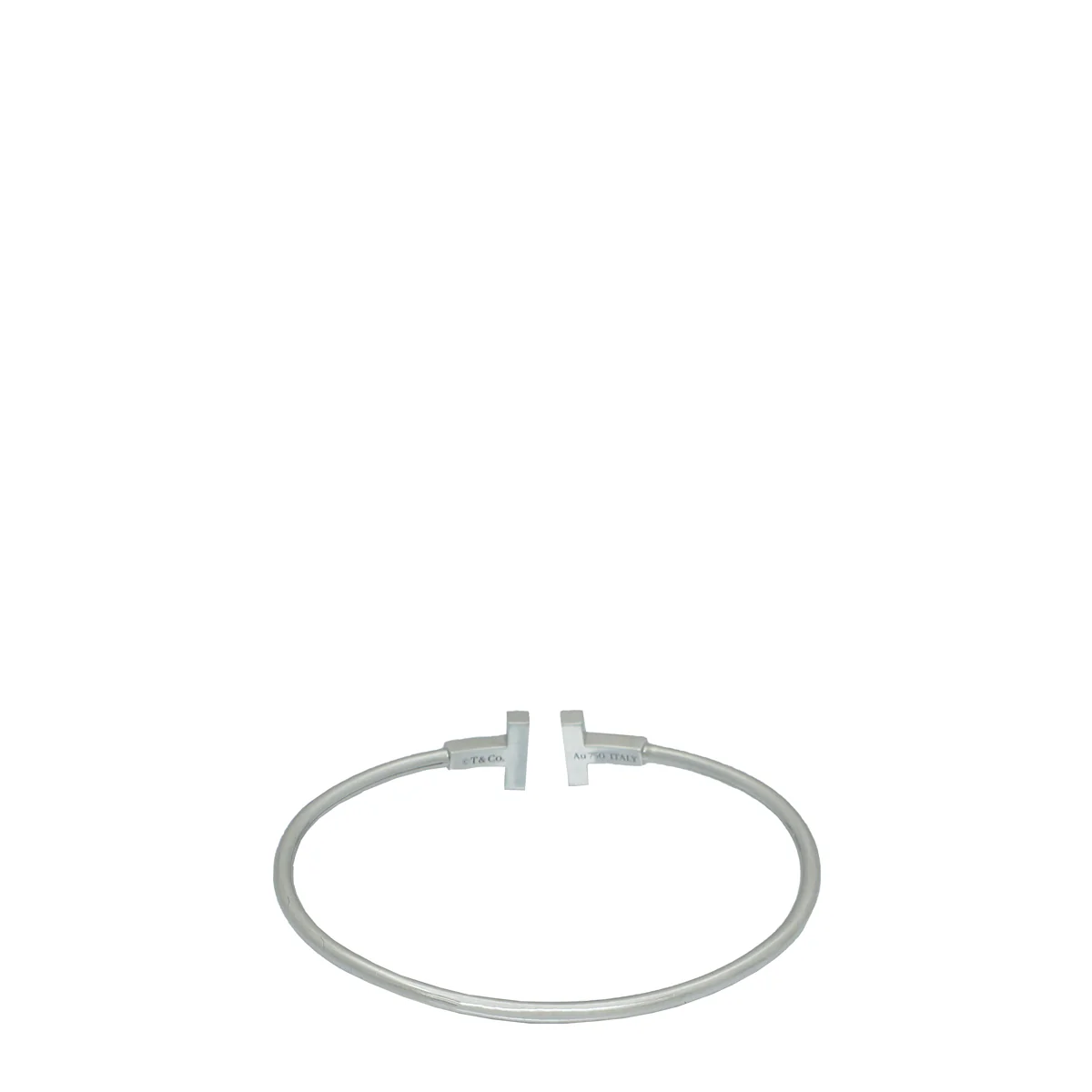 Tiffany & Co 18K White Gold Turquoise T Wire Medium Bracelet