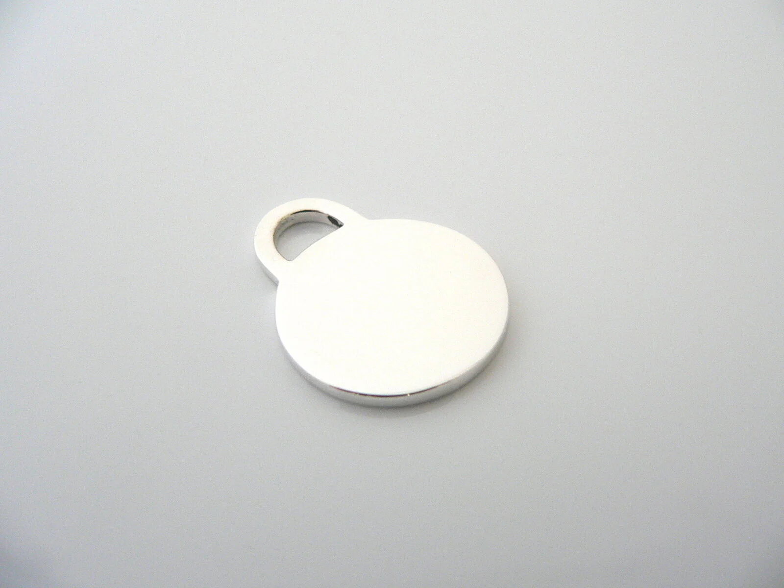 Tiffany & Co Silver Circle Charm Pendant Key Fob 4 Necklace Bracelet Gift Love