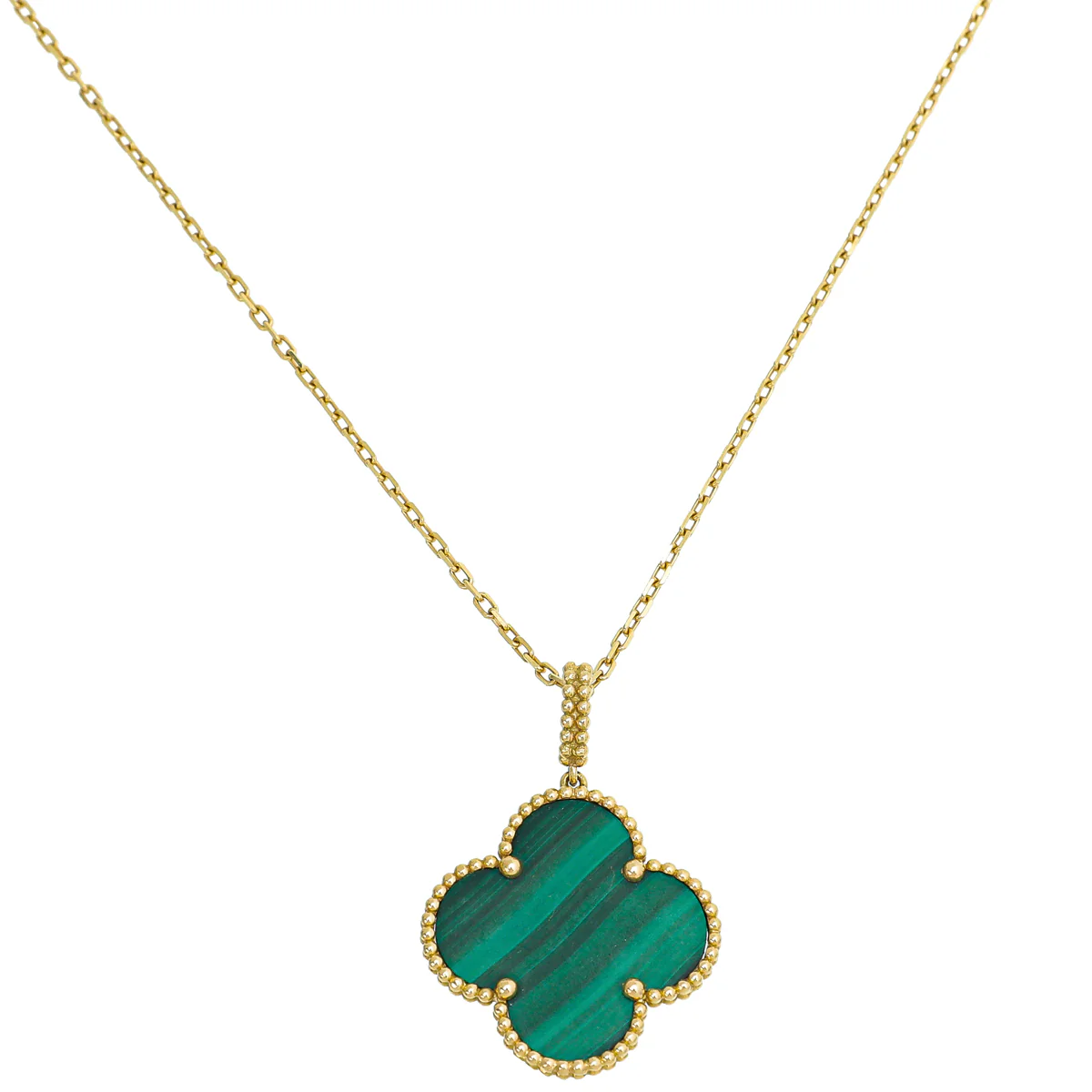 Van Cleef & Arpels 18K Yellow Gold Malachite Magic Alhambra Long Necklace