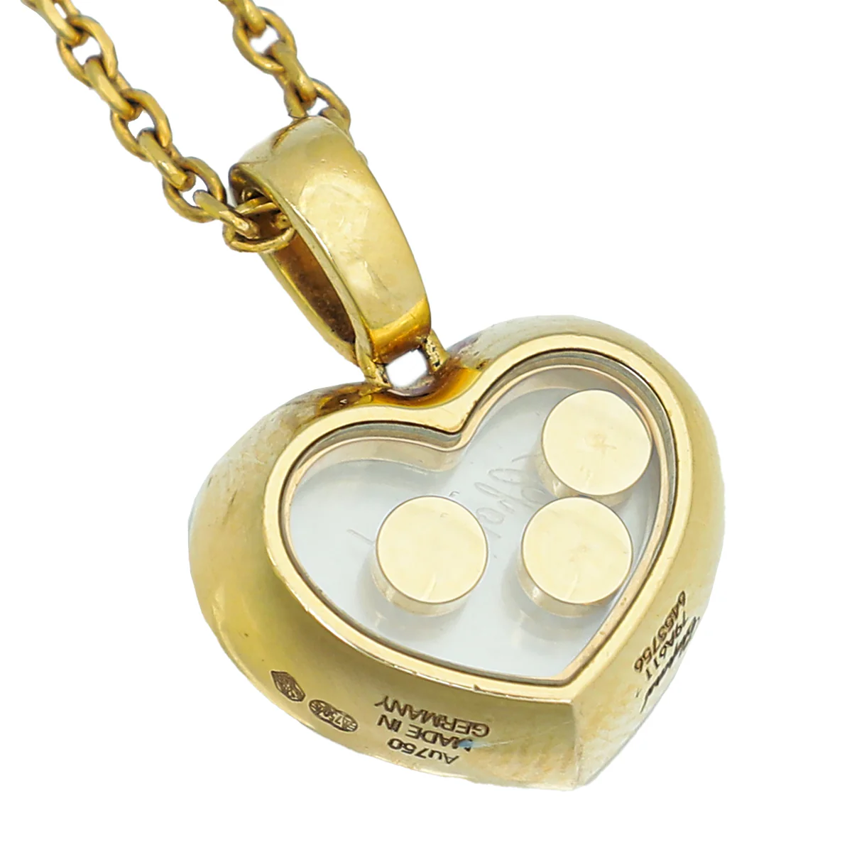 Chopard 18K Yellow Gold Diamond Happy Heart Pendant Necklace