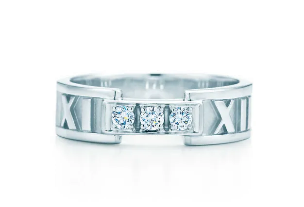 New Tiffany Atlas Band With Three Crystals Individual Style For Gift Dubai Price GRP07933