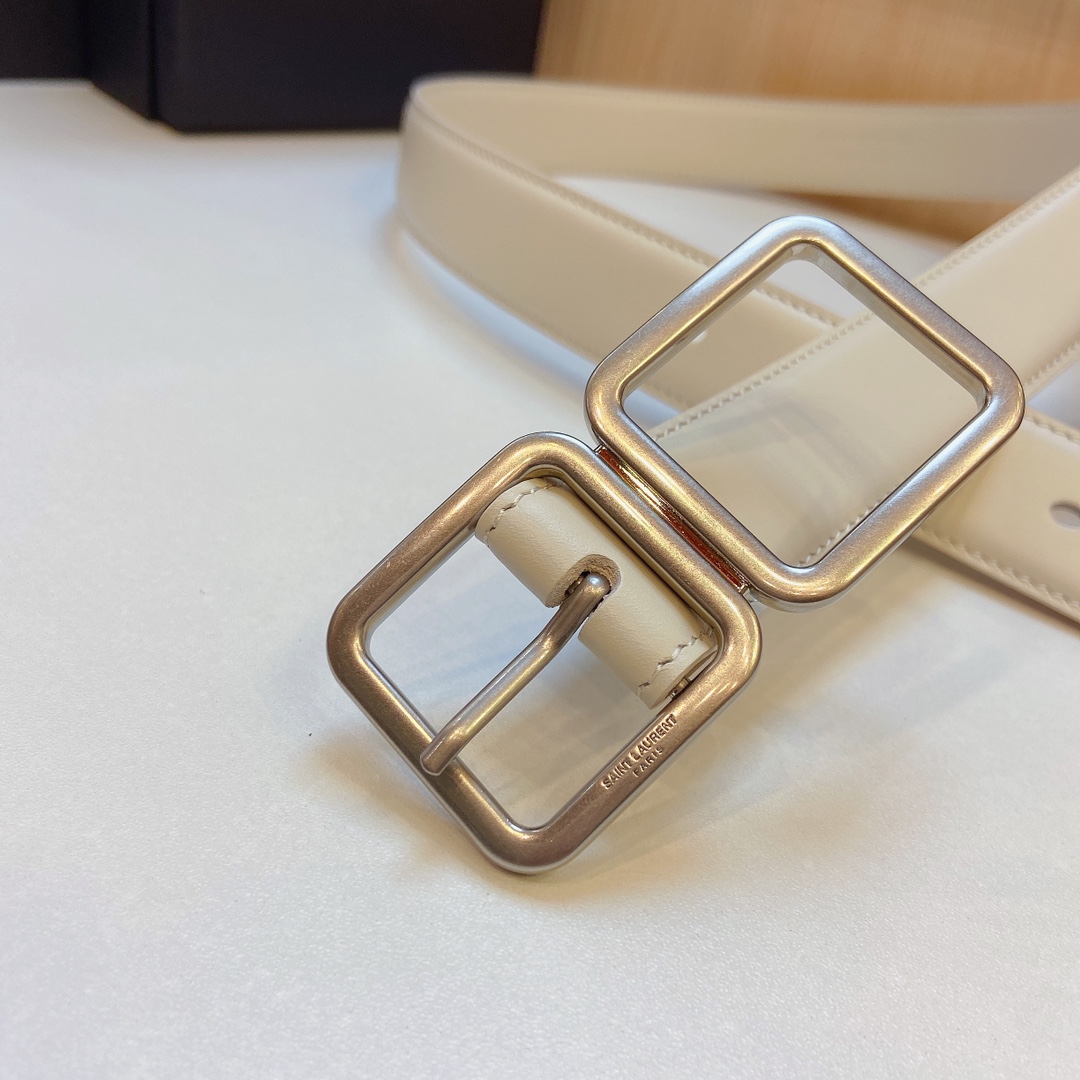 YSL Saint Laurent Leather Belts 1:1 Mirror Version
