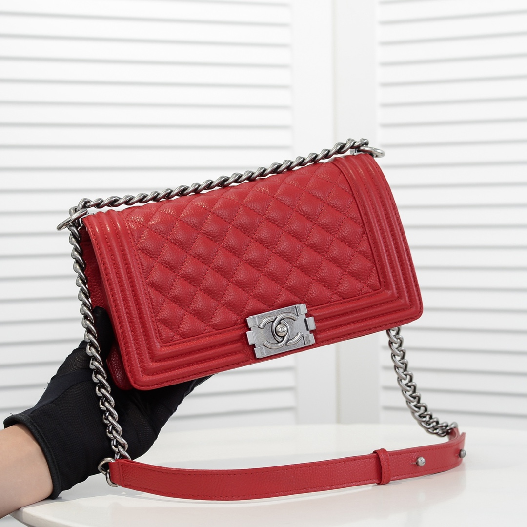 Chanel Leboy litchi or lychee pattern Shoulder Bag Handbag