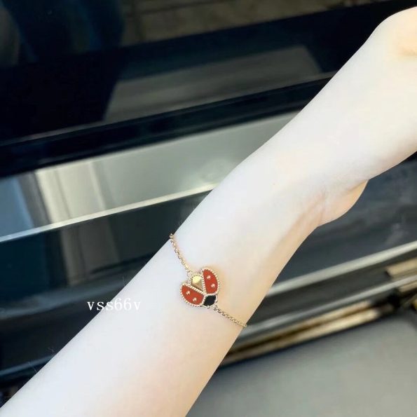 Ladybug Bracelet, Two Style, Perfect Van Cleef Dupe, Rose Gold