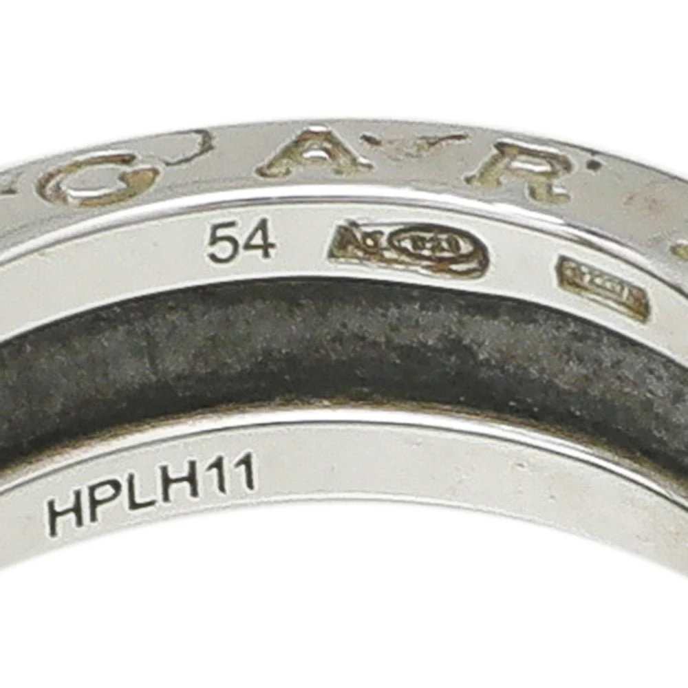 Bvlgari Silver Black Ceramic Save The Children Ring 54
