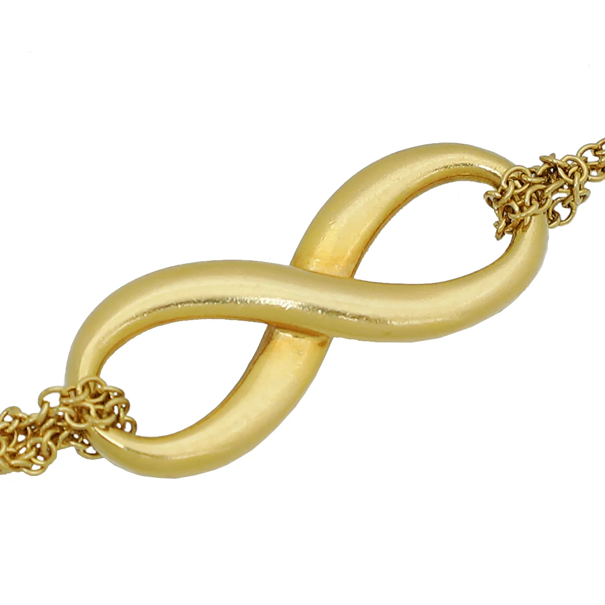 Tiffany & Co 18K Yellow Gold Infinity Double Chain Bracelet