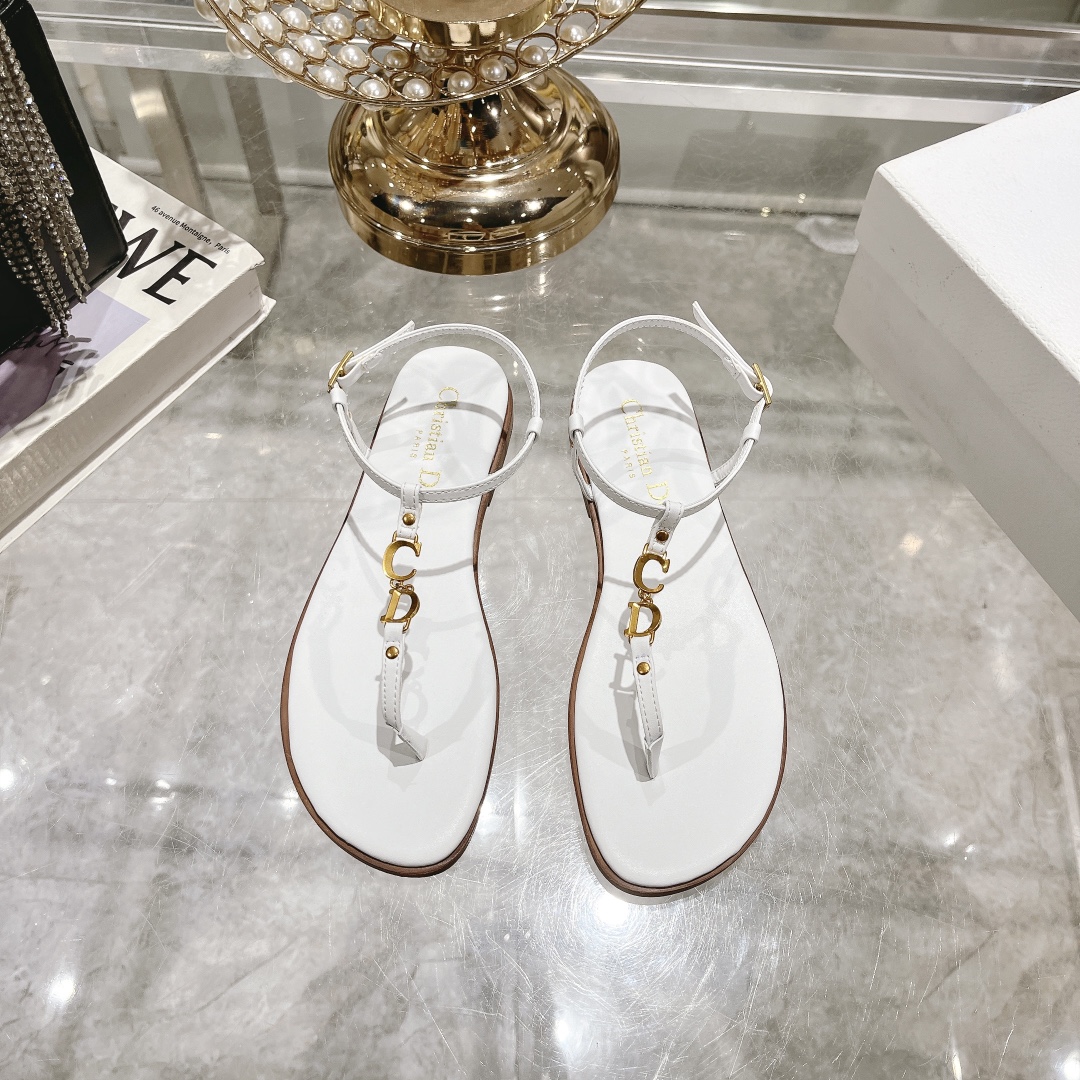 Dior 2024 C'est Flat Round Toe Women's Slipper Sandals (Replica)