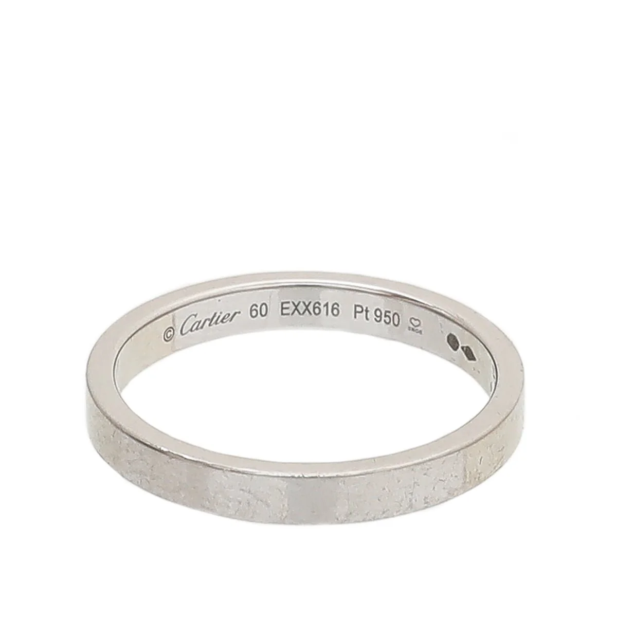 Cartier Platinum C De Cartier Wedding Band Ring 60
